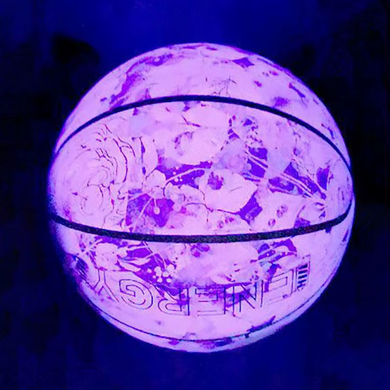 Glow in the Dark Basketball Blue Purple Light up Basketball Luminous after Sunlight Regular Size Weight Streetball for Birthday